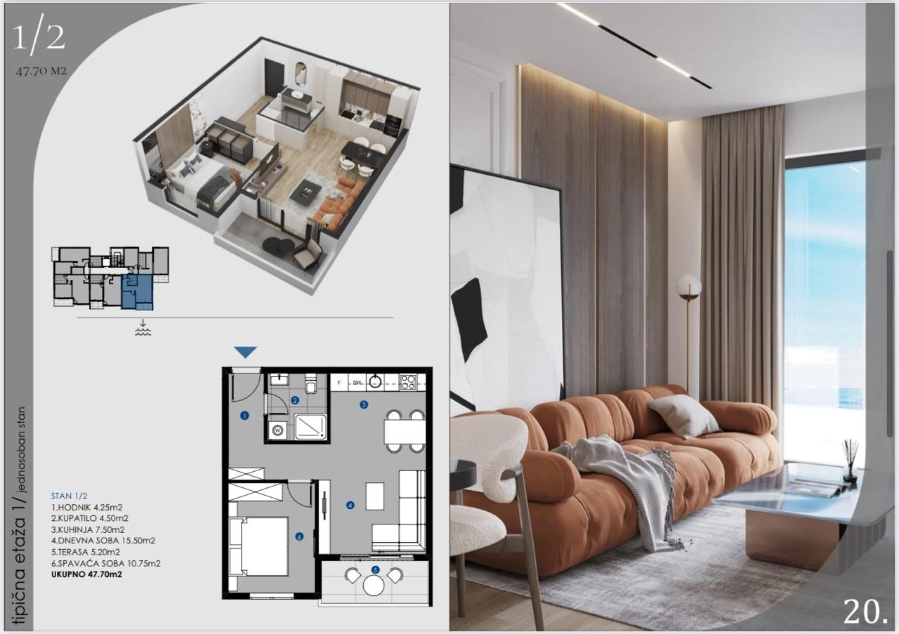 Апартаменты в Добра воде, Черногория, 48м2 - стоимость 120&nbsp;000€ - Ref: 81404 фото 2