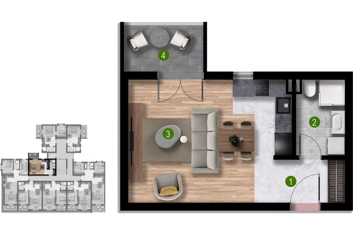 Апартаменты в Баре, Черногория, 36м2 - стоимость 70&nbsp;200€ - Ref: 81642 фото 7