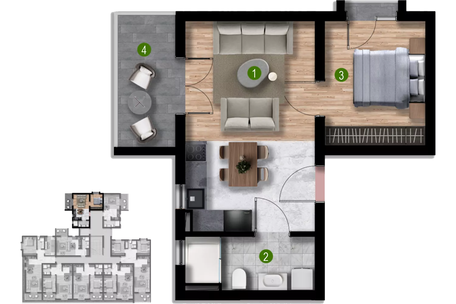 Апартаменты в Баре, Черногория, 36м2 - стоимость 70&nbsp;200€ - Ref: 81642 фото 8