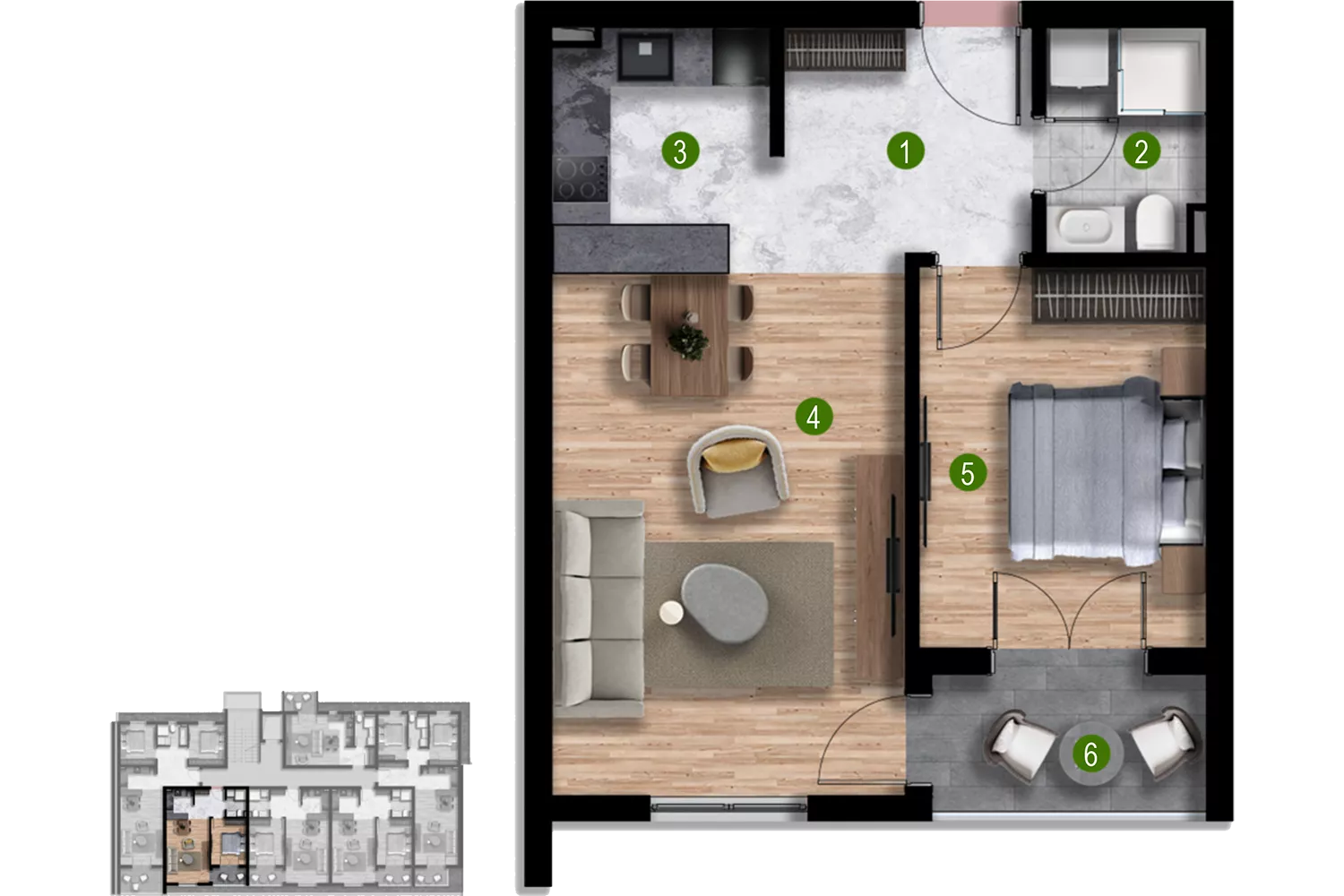 Апартаменты в Баре, Черногория, 36м2 - стоимость 70&nbsp;200€ - Ref: 81642 фото 9