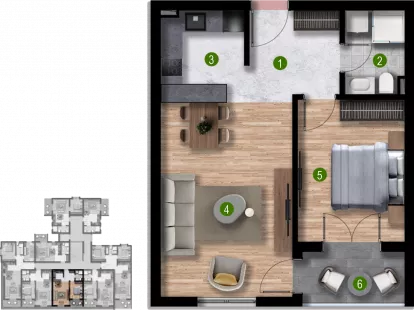 Апартаменты в Баре, Черногория, 36м2 - стоимость 70&nbsp;200€ - Ref: 81642 фото 4