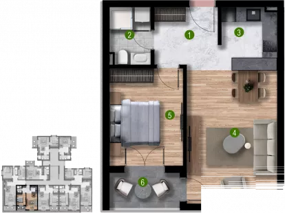 Апартаменты в Баре, Черногория, 36м2 - стоимость 70&nbsp;200€ - Ref: 81642 фото 6