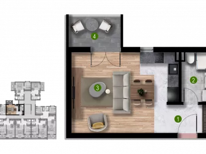 Апартаменты в Баре, Черногория, 36м2 - стоимость 70&nbsp;200€ - Ref: 81642 фото 7