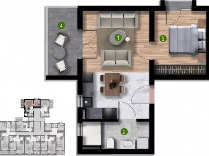 Апартаменты в Баре, Черногория, 36м2 - стоимость 70&nbsp;200€ - Ref: 81642 фото 8