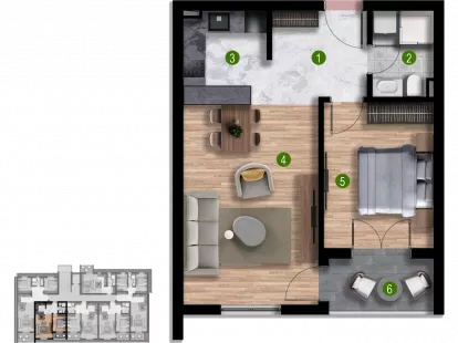 Апартаменты в Баре, Черногория, 36м2 - стоимость 70&nbsp;200€ - Ref: 81642 фото 9