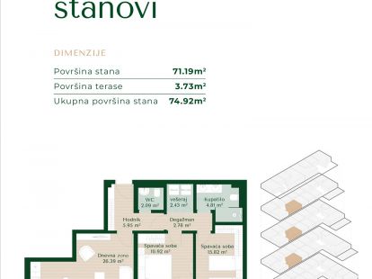 Апартаменты в Подгорице, Черногория, 46м2 - стоимость 113&nbsp;950€ - Ref: 81649 фото 12