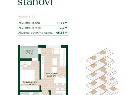 Апартаменты в Подгорице, Черногория, 46м2 - стоимость 113&nbsp;950€ - Ref: 81649 фото 6
