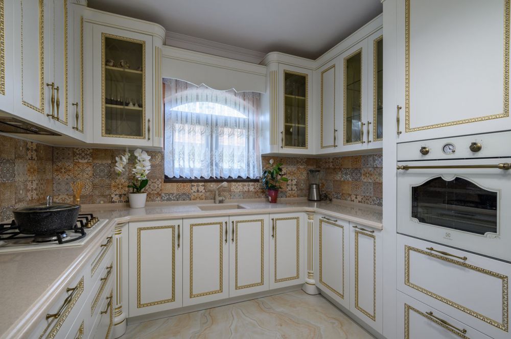 Kuchnia w Dubaju MDF matowy, kolor beżowy w Dubaju - Ref: 5120 zdjęcia 1